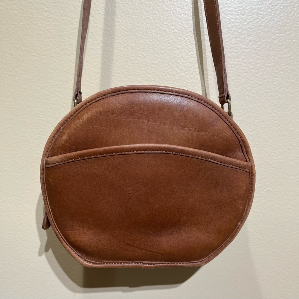 Vintage Coach Chester Canteen Brown Leather Round Crossbody Bag Shoulder Bag